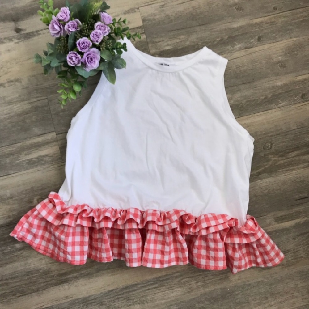 Zara Plaid Peplum Top